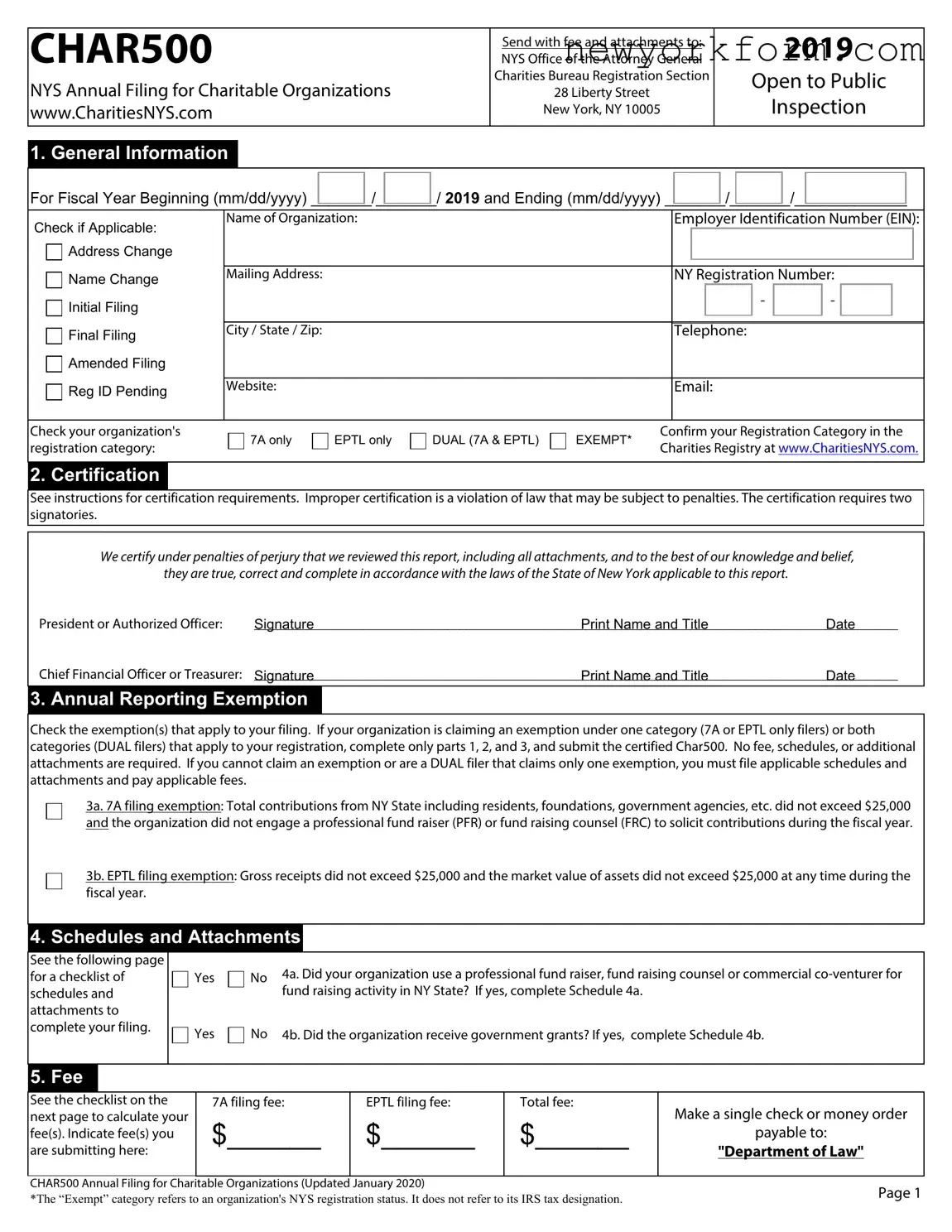 Free Char500 Nys Form in PDF