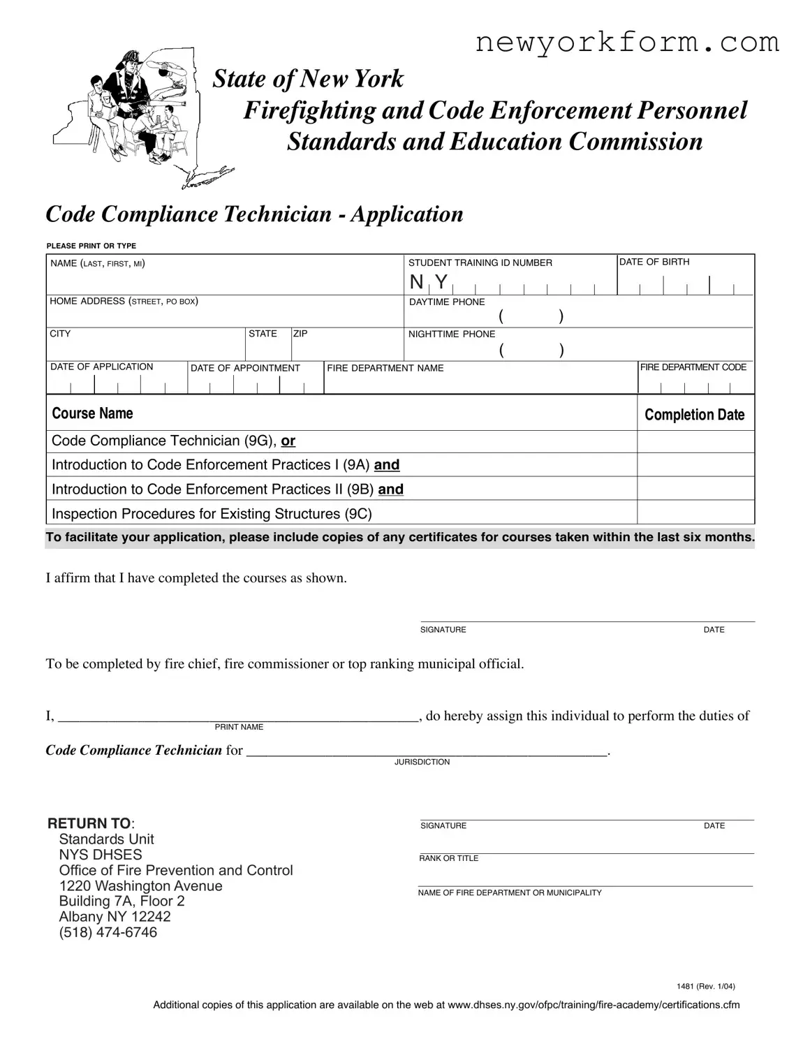 Free New York 1481 Form in PDF