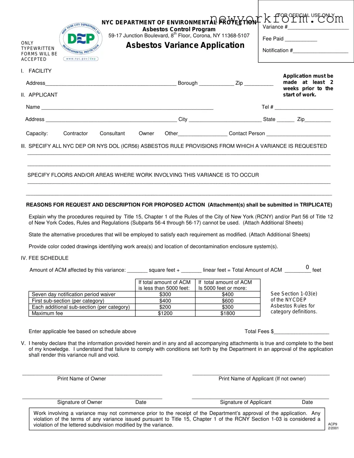 Free New York Acp9 Form in PDF