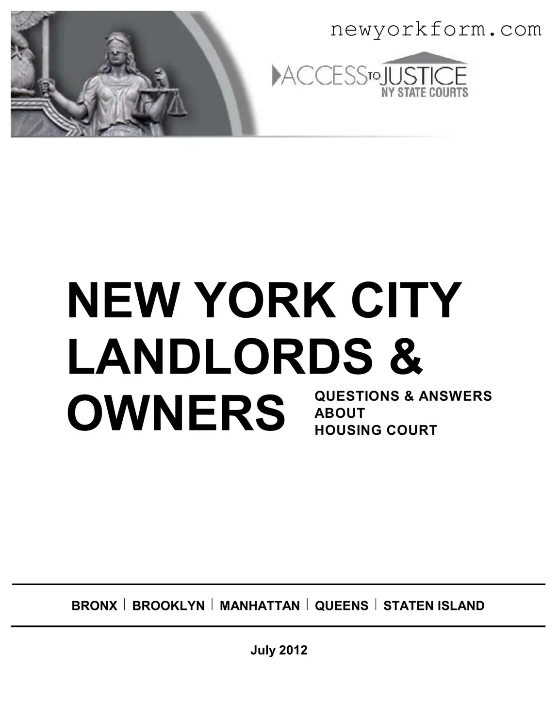 Free New York Landlord Form in PDF