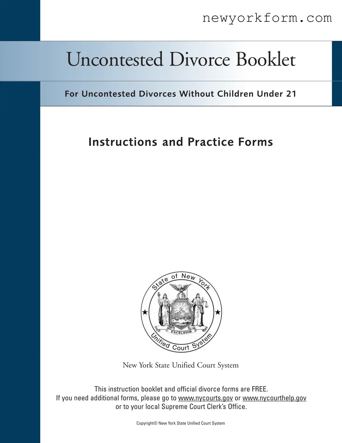 Free Ny Uncontested Form in PDF