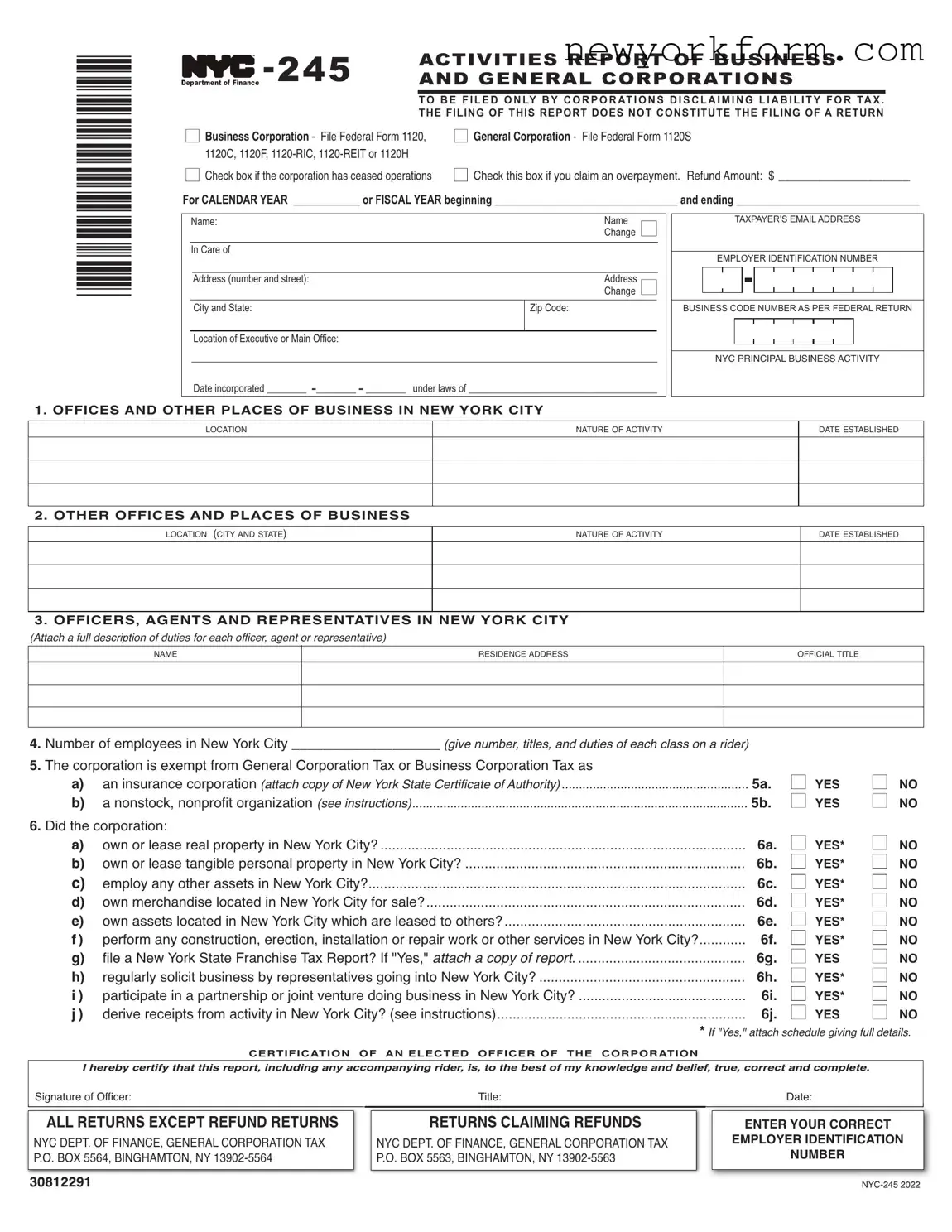 Free Nyc 245 Form in PDF