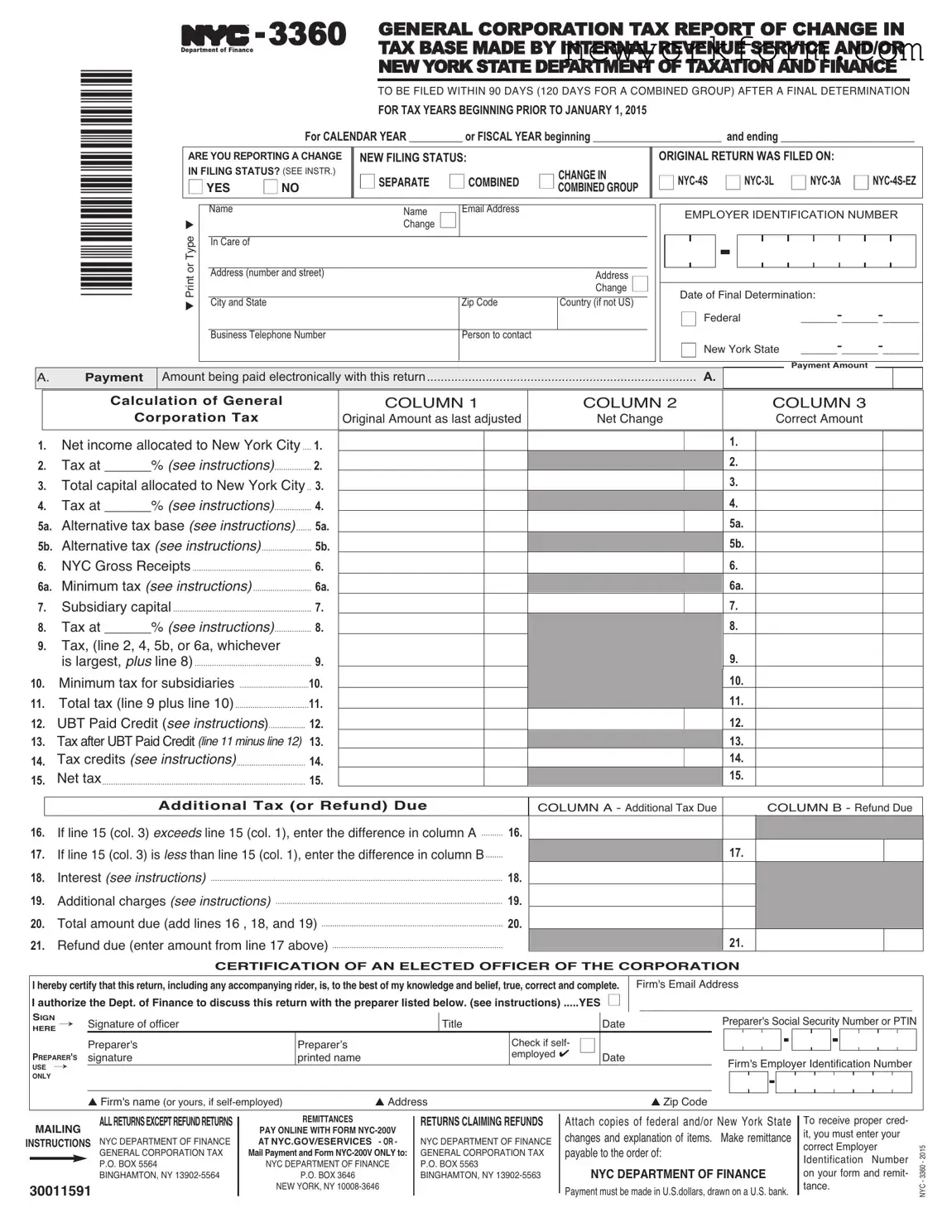 Free Nyc 3360 Form in PDF