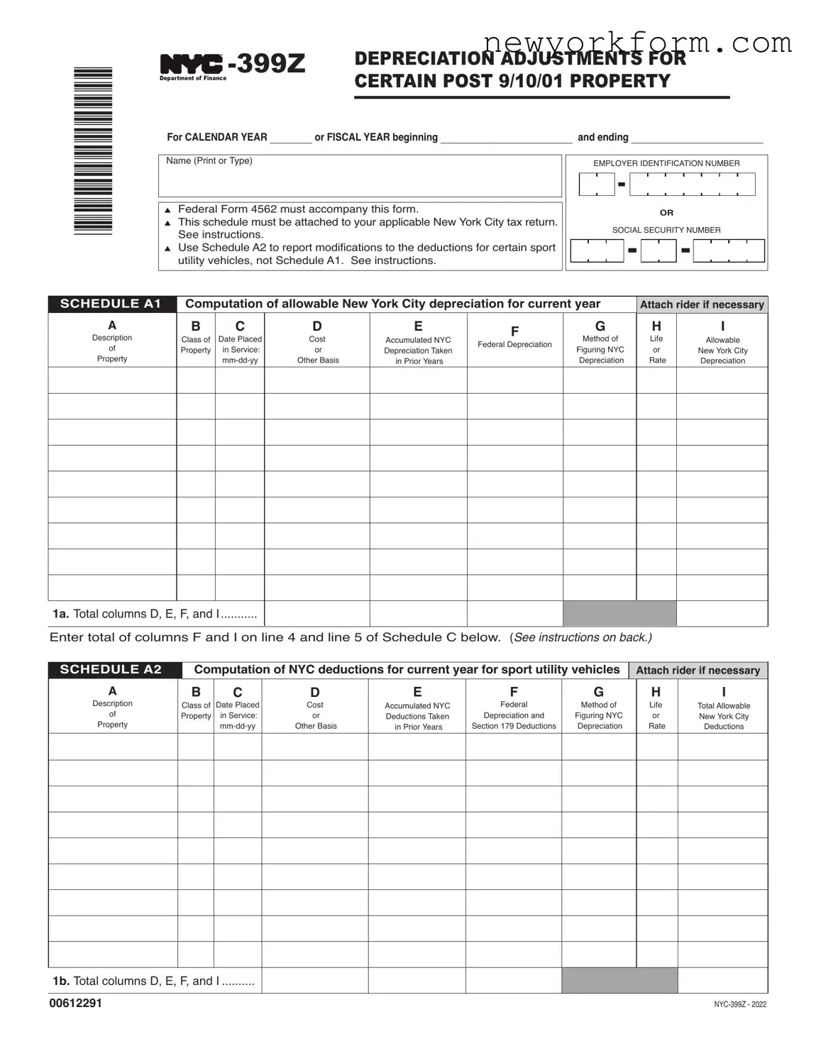 Free Nyc 399Z Form in PDF