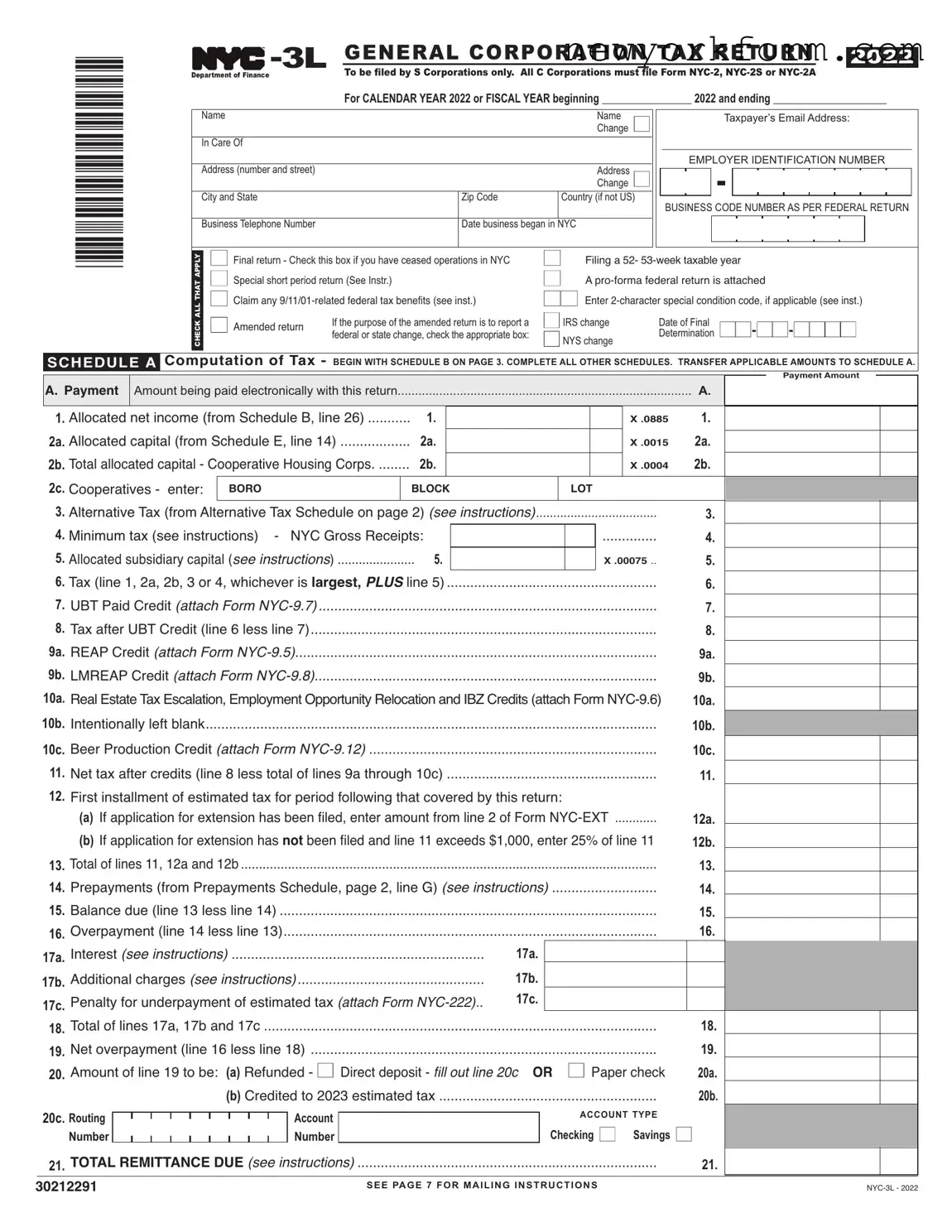 Free Nyc 3L Form in PDF