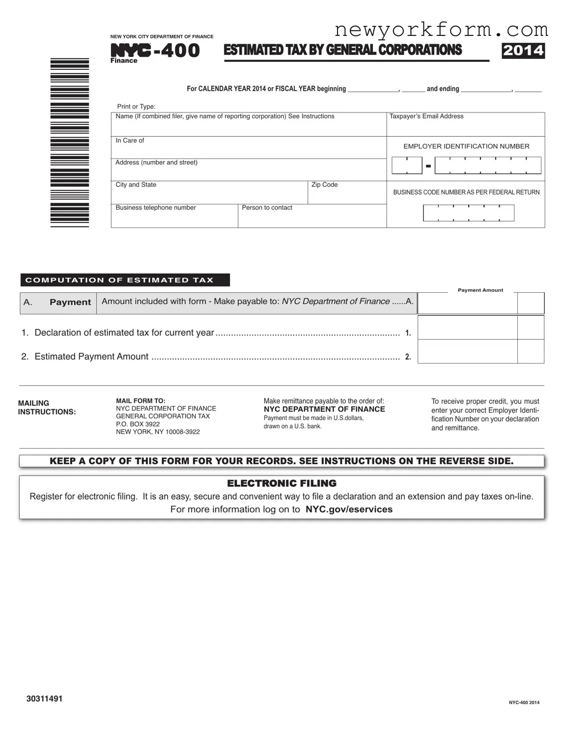 Free Nyc 400 Form in PDF