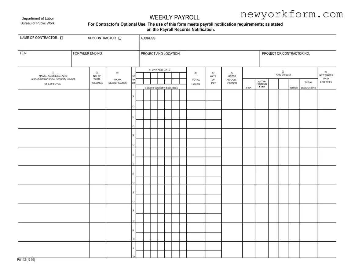 Free Nyc Payroll Form in PDF