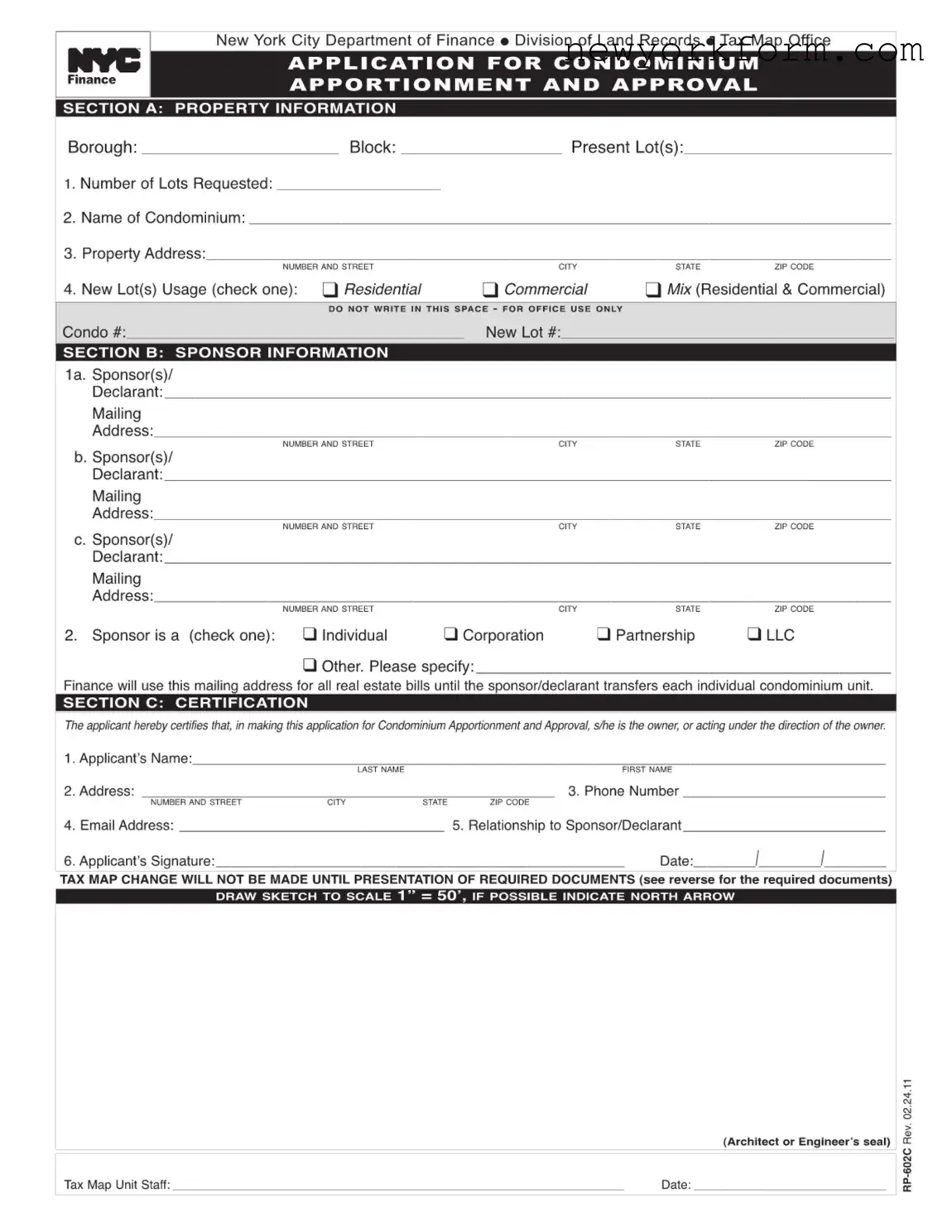 Free Nyc Rp 602C Form in PDF
