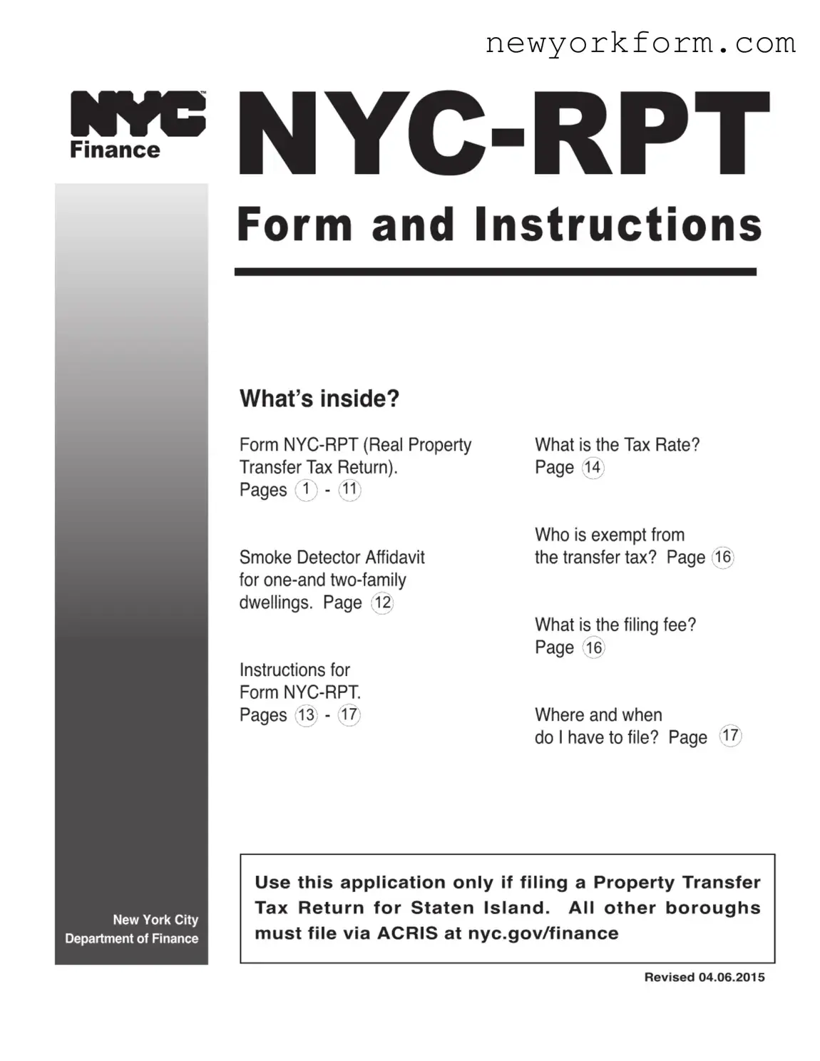 Free Nyc Rpt Form in PDF