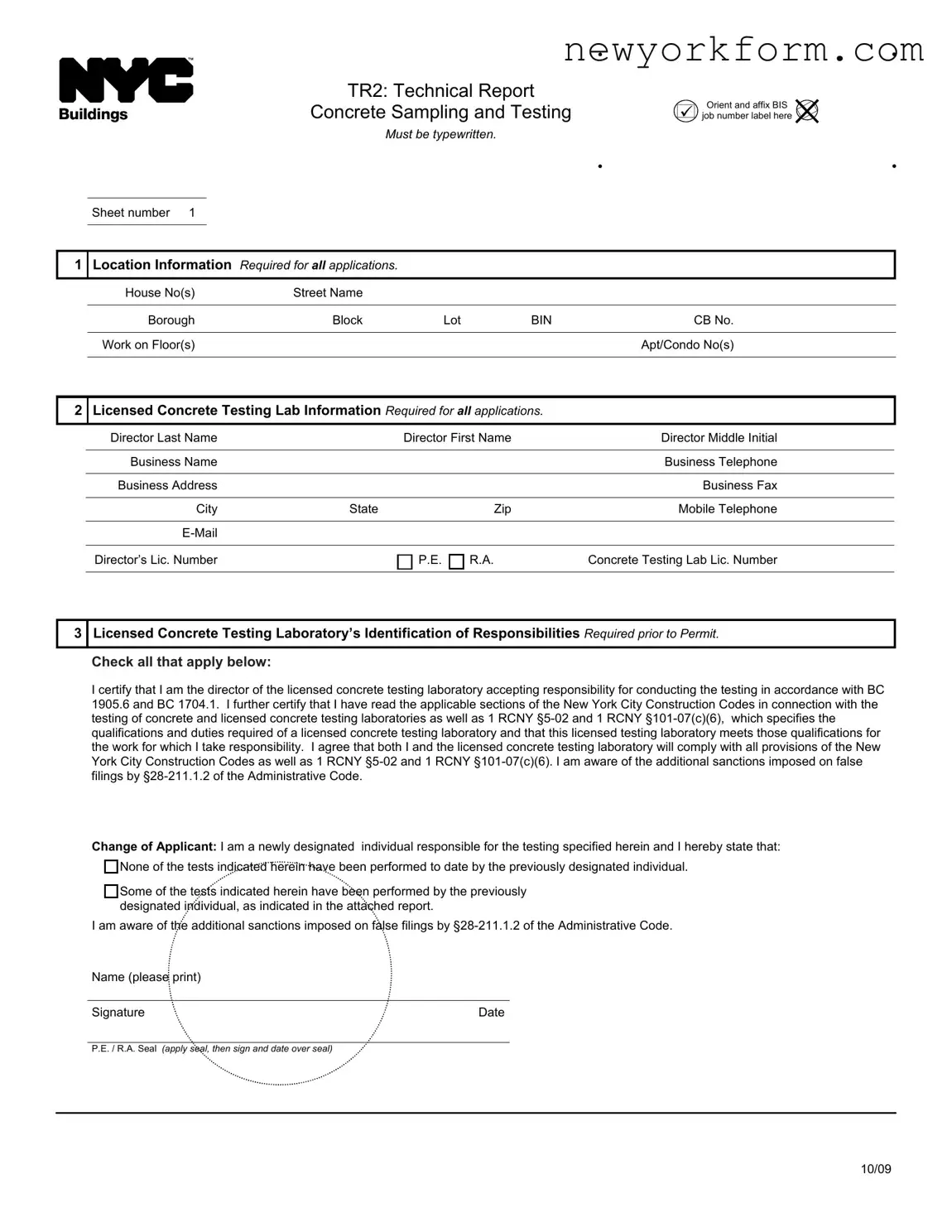 Free Nyc Tr2 Form in PDF