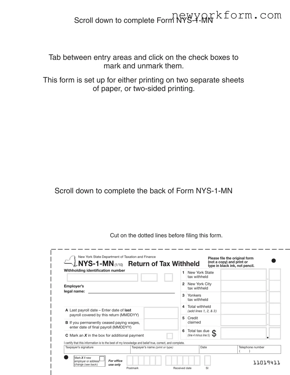 Free Nys 1 Form in PDF