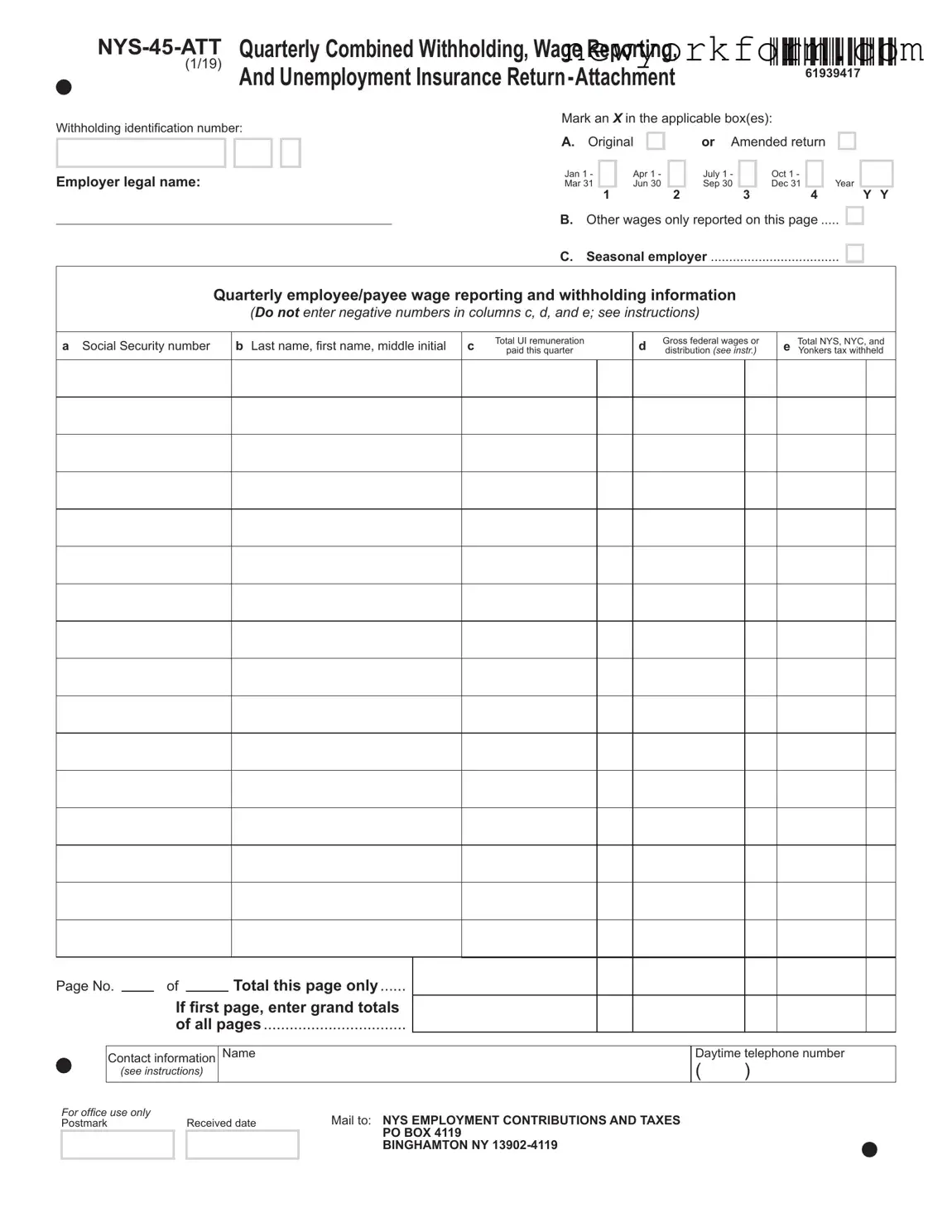 Free Nys 45 Att Mn Form in PDF