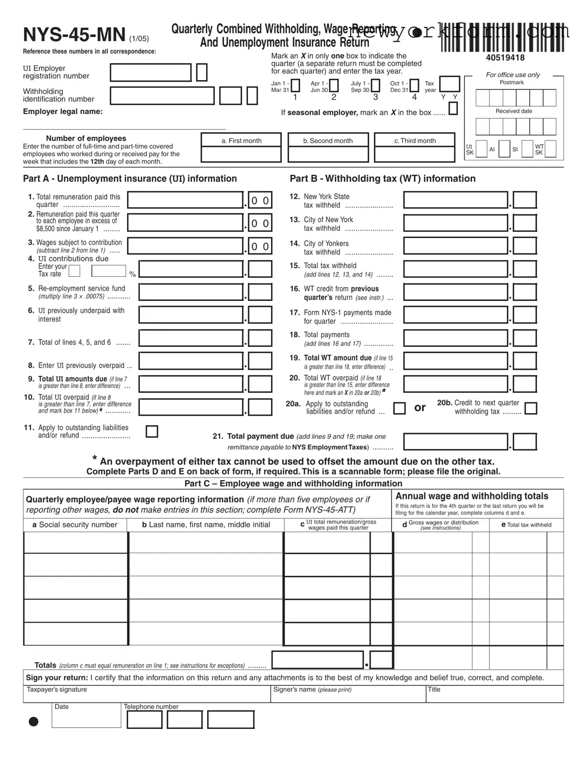 Free Nys 45 Mn Form in PDF