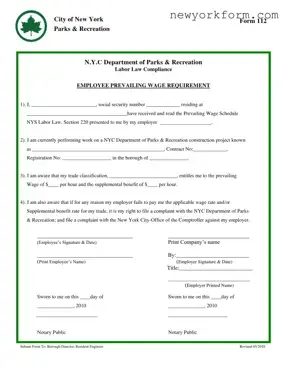 Free New York 112 Form in PDF