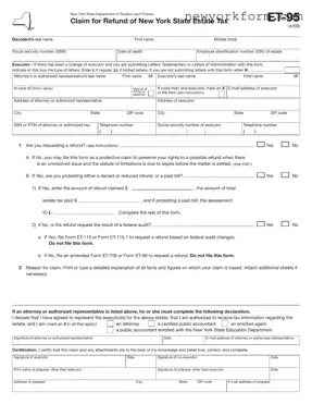 Free New York Et 95 Form in PDF