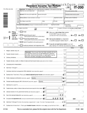Free New York It 200 Form in PDF