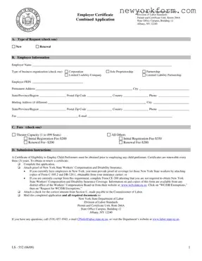 Free New York Ls 552 Form in PDF