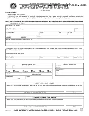 Free New York Mv51 Form in PDF