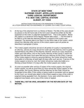 Free New York Poor Person Form in PDF