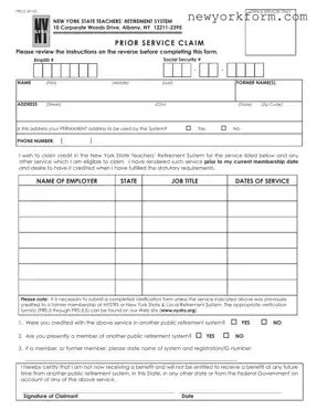 Free New York Prs 2 Form in PDF