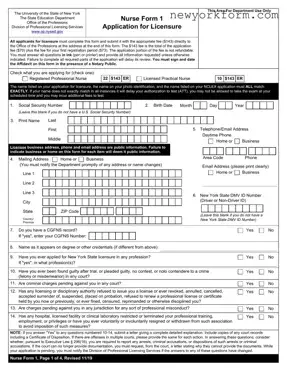 Free Nurse 1Nys Form in PDF