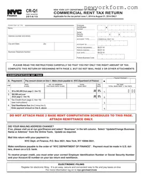 Free Ny Commercial Rent Tax Form in PDF