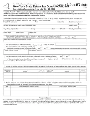 Free Ny Et 141 Form in PDF