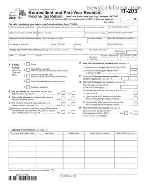 Free Ny It 203 Form in PDF