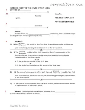 Free Ny Ud 2 Verified Complaint Form in PDF