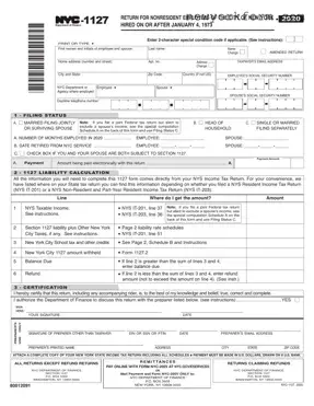 Free Nyc 1127 Form in PDF