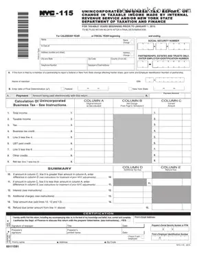Free Nyc 115 Form in PDF