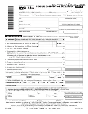 Free Nyc 4S Ez Form in PDF