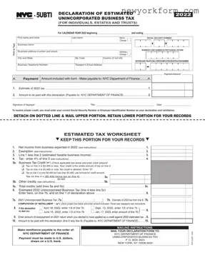 Free Nyc 5Ubti Form in PDF