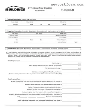 Free Nyc Buildings St 1 Form in PDF