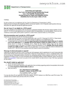 Free NYC disability parking permit Form in PDF