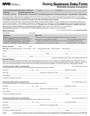 Free Nyc Doing Business Data Form in PDF