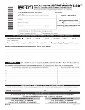 Free Nyc Ext 1 Form in PDF