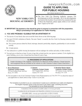 Free Nyc Housing Application Form in PDF
