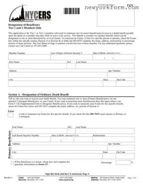 Free Nycers F131 Form in PDF