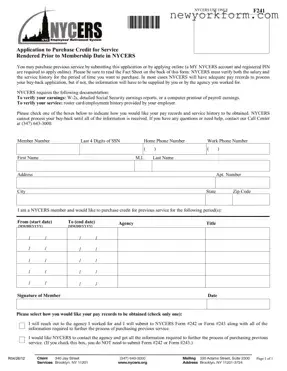 Free Nycers F241 Form in PDF
