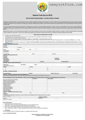 Free Nys Application Form in PDF