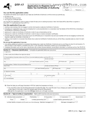 Free Nys Dtf 17 Form in PDF