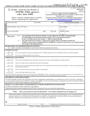 Free Nys Food Service Worker Form in PDF