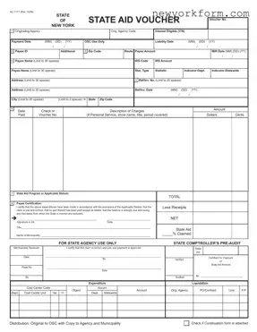Free Nys State Aid Voucher Form in PDF